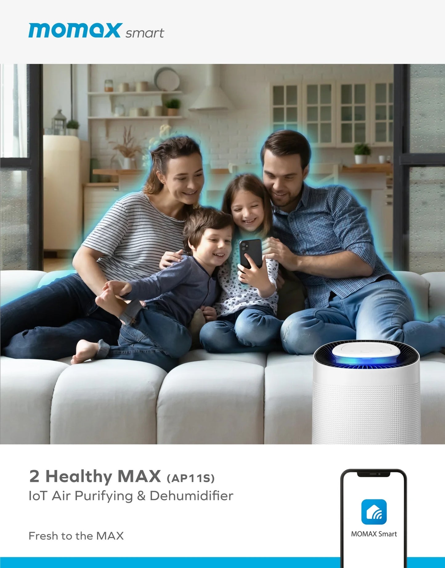 MOMAX 2 HEALTHY MAX IOT AIR PURIFYING DEHUMIDIFIER AP11S 智能2in1空氣淨化抽濕機