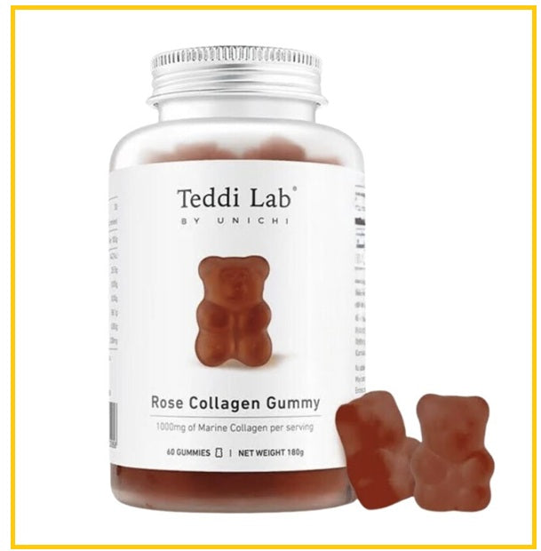 UNICHI Australian Rose Collagen Gummy Bears (TEDDI LAB ROSE COLLAGEN GUMMY BEAR 60 GUMMIES)