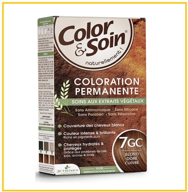 3CHENES 三橡樹植物染髮劑金銅亞麻 COLOR & SOIN HAIR COLOUR 7GC GOLDEN BLOND COPPER 135ML