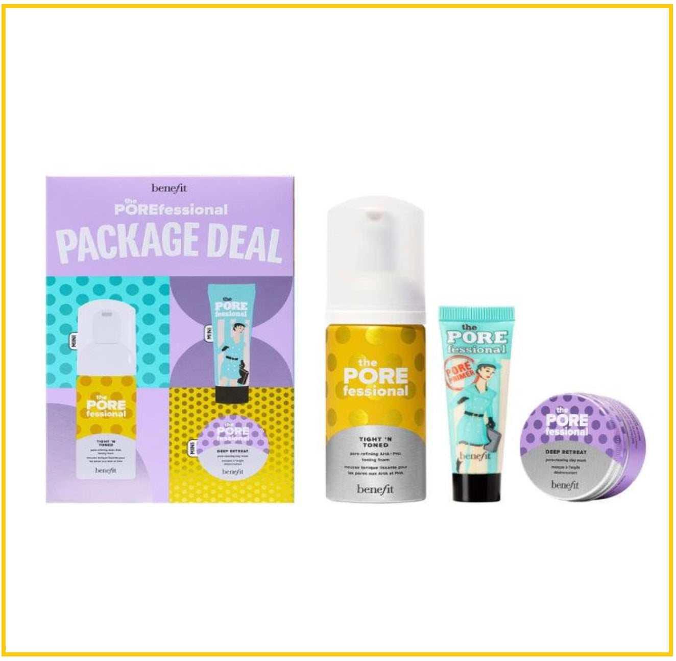 Benefit the Porefessional Package: Pore Care Mini Duo Set (Toner 60ml + Primer 7.5ml + Mask 30ml)