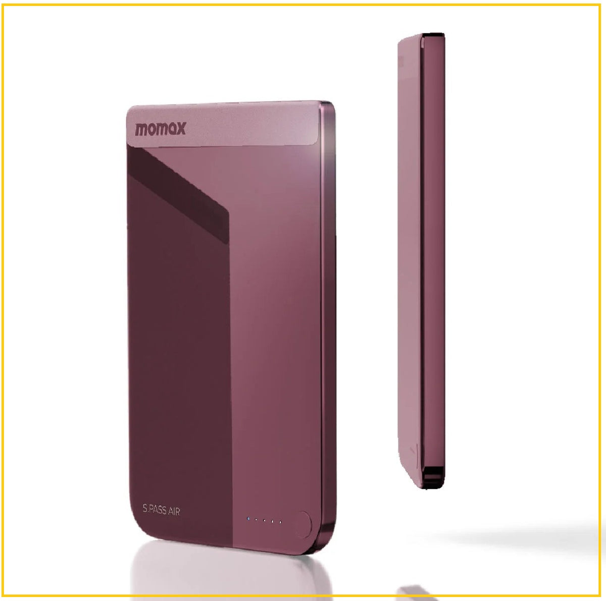 MOMAX 超薄磁吸流動電源 1-POWER S.PASS AIR 5000MAH MAGNETIC WIRELESS BATTERY PACK #SILVER / #TITANIUM / #ODYSSEY BURGUNDY IP180