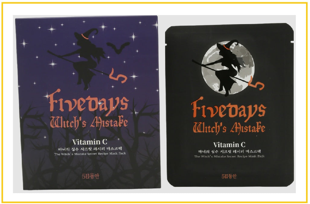5ILDONGAN 維生素C美白抗皺面膜5片 VITAMIN C THE WITCH'S MISTAKE SECRET RECIPE MASK PACK 27ML X5