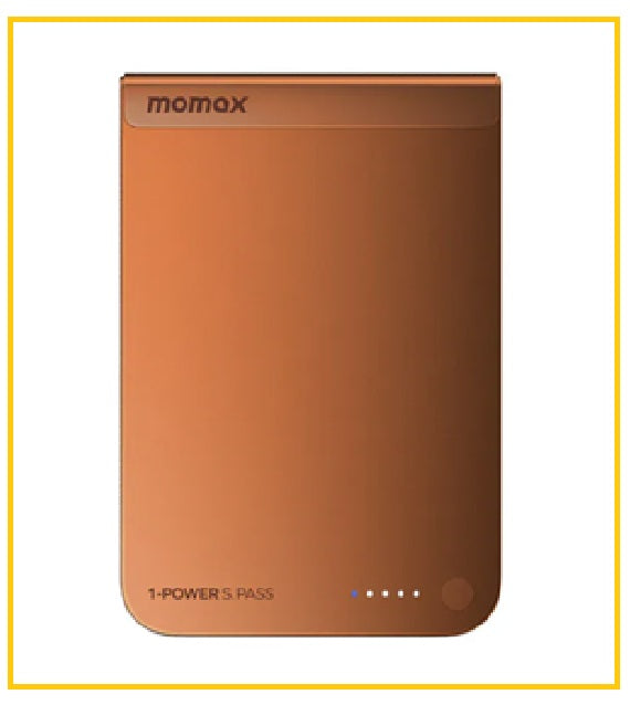 MOMAX 磁吸流動電源 1-POWER S.PASS 5000MAH QI2 MAGNETIC WIRELESS BATTERY PACK #BLACK / #TITANIUM / #ORANGE IP161Q2D / IP161Q2L / IP161Q2M