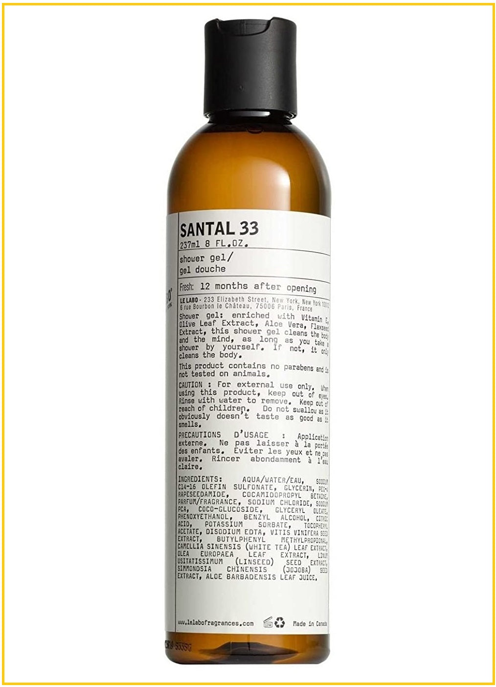LE LABO SANTAL 33 BODY LOTION 237ML 33號檀香沐浴露