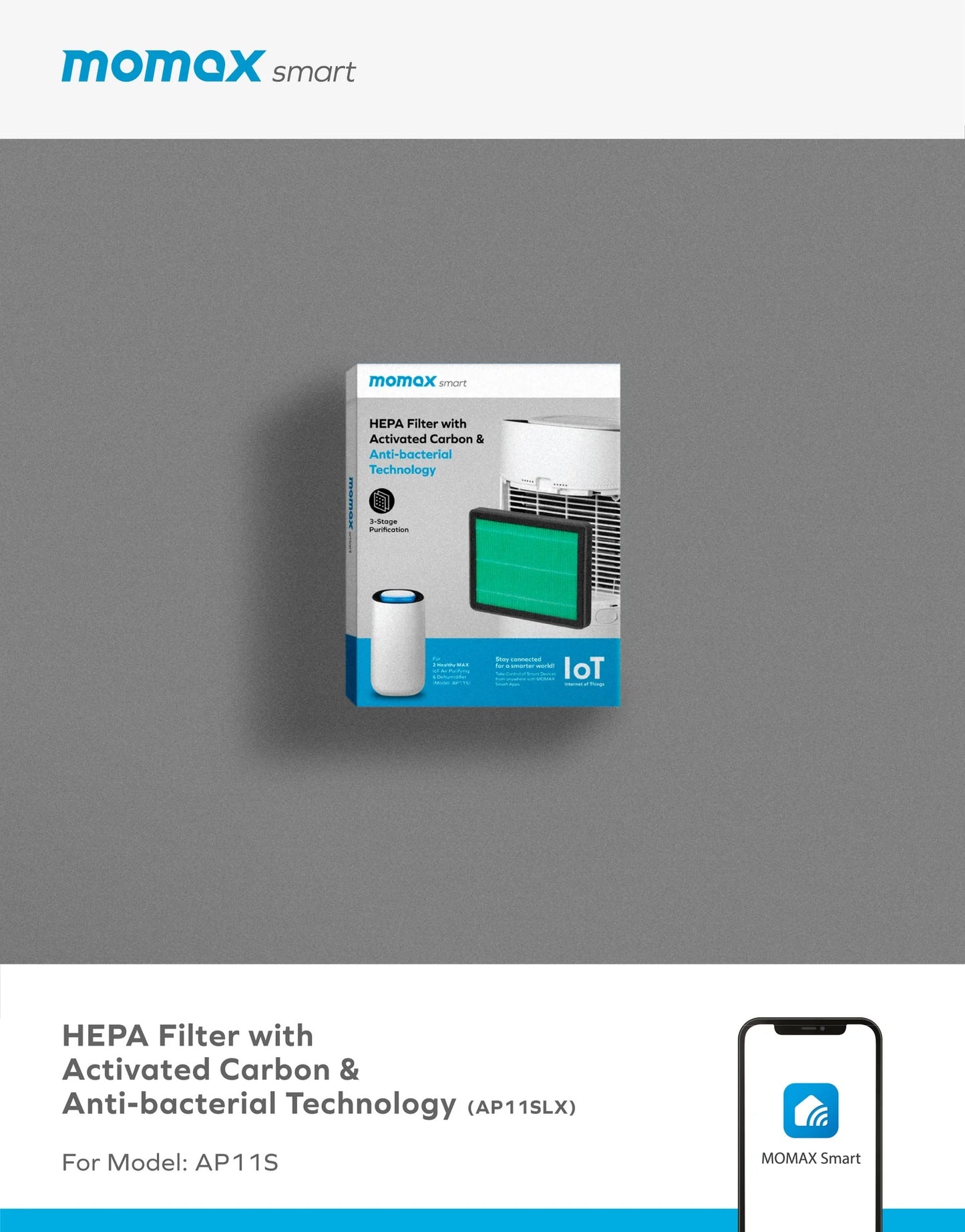 MOMAX 2 HEALTHY MAX IOT AIR PURIFYING DEHUMIDIFIER AP11S 智能2in1空氣淨化抽濕機