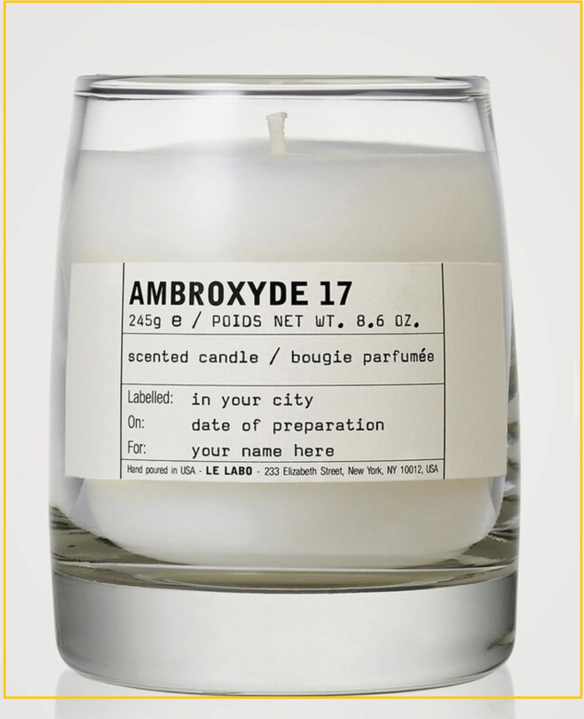 LE LABO Perfume Lab Ambroxan Scented Candle 17 Scented Candle 245g (Simple Packaging)