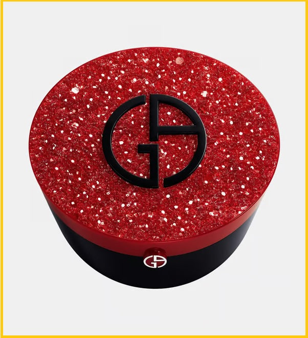 GIORGIO ARMANI 阿瑪尼紅色琉光褶襉氣墊盒 COSMETICS RED CUSHION TO GO #PREMIUM CRYSTAL / #PLISSE FOUNDATION CASE