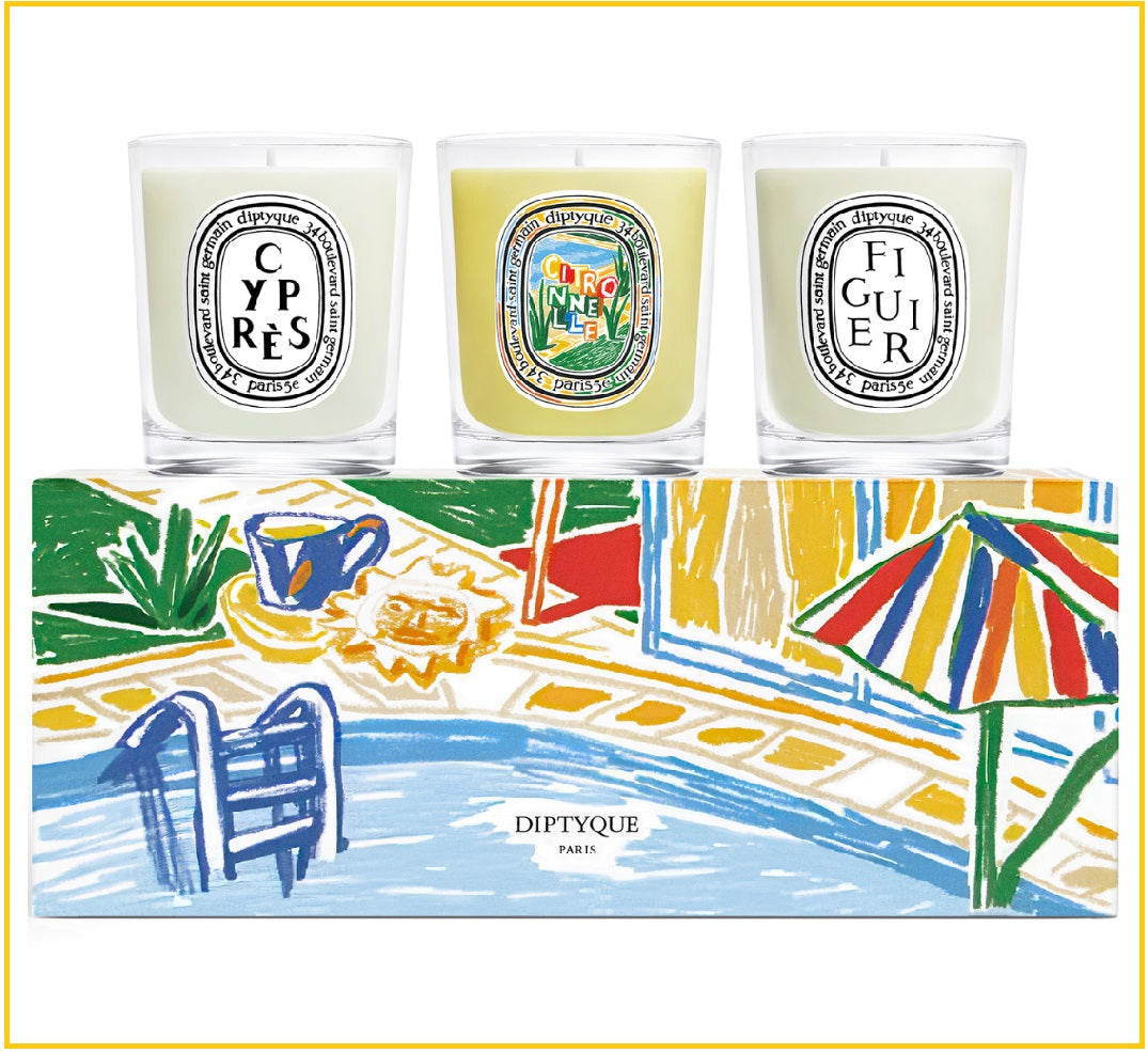 Diptyque Mini Candles Summer Duo Set 70g x3 - 60th Anniversary Summer Light Limited Edition Scented Candle Set