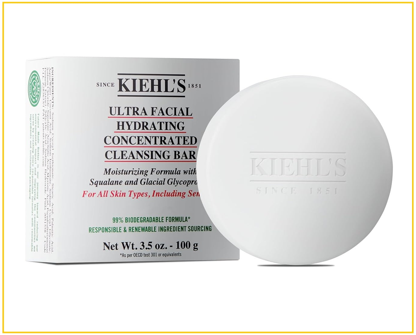 KIEHL'S 科顏氏保濕濃縮潔面皂 KIEHLS ULTRA FACIAL HYDRATING CONCENTRATED CLEANSING BAR 100G