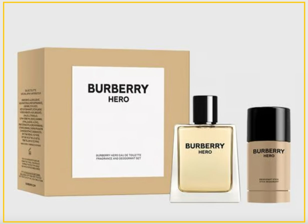 BURBERRY MEN'S HERO GIFT SET 駿勇之心淡香水禮盒 EDT淡香水 100ml+ Deodorant Stick 止汗膏75ml