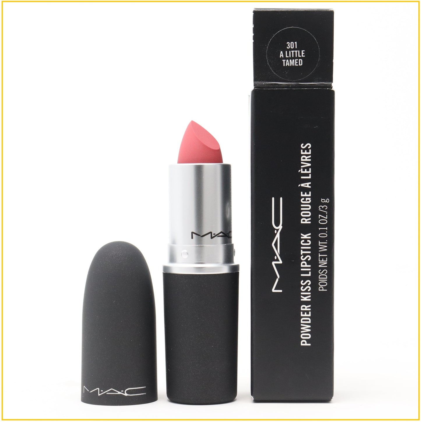MAC 魅可絲緞柔霧口紅唇膏 POWDER KISS LIPSTICK #301 A LITTLE TAMED 3G