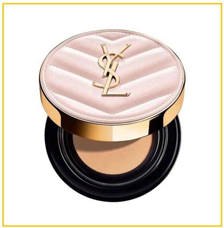 YVES SAINT LAURENT 聖羅蘭粉紅皮革氣墊 YSL TOUCHE ECLAT GLOW PACT CUSHION HIGH COVER MESH FOUNDATION SPF23 #B10 / #B20 / #BR20 12G