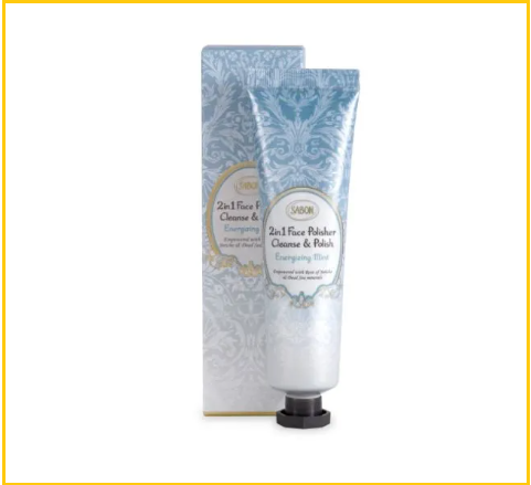 SABON 2 IN 1 FACE POLISHER MINT 60ML 舒活薄荷清新瑩亮2合1面部磨砂潔面霜