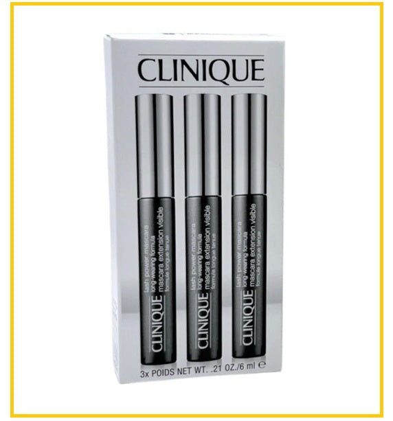 CLINIQUE 倩碧纖長魔力睫毛膏三支套裝 LASH POWER MASCARA TRIO DUO SET #01 BLACK ONYX 6ML X3