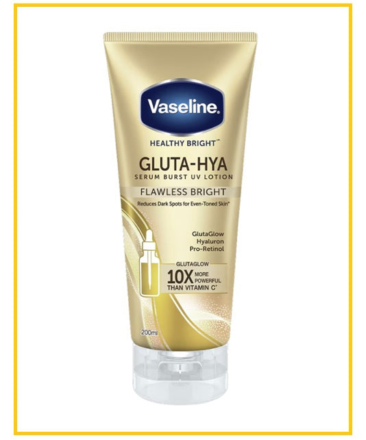 VASELINE 凡士林美白UV防護身體乳 HEALTHY BRIGHT GLUTA-HYA SERUM BURST LOTION FLAWLESS BRIGHT 200ML