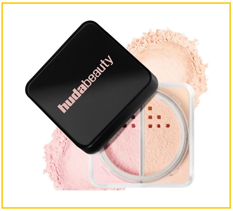 HUDA BEAUTY 烘焙定妝雙色蜜粉 EASY BAKE LOOSE POWDER CHERRY BLOSSOM + PEACH PIE DUO SET 6.5G X2