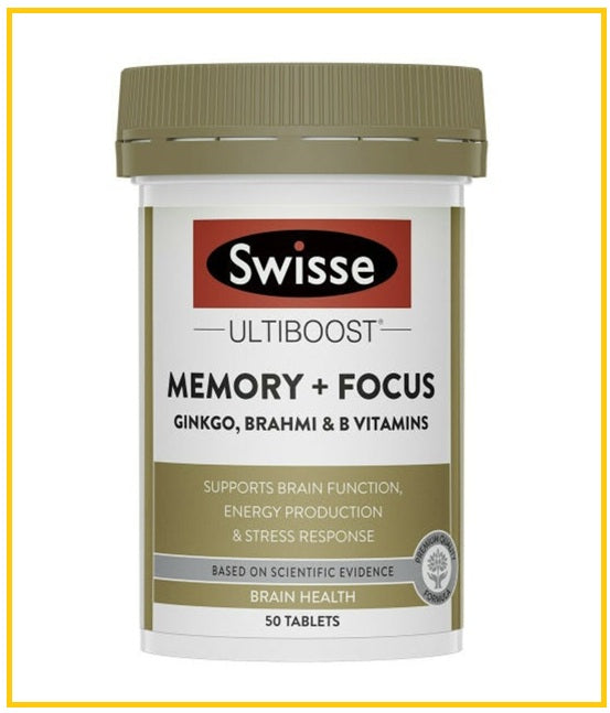 SWISSE Ginkgo Memory Tablets 50 Tablets (ULTIBOOST MEMORY + FOCUS)