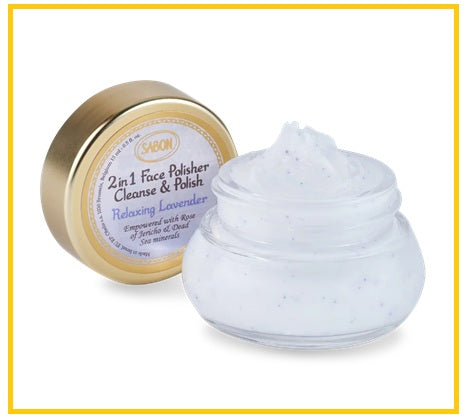 SABON 臉部磨砂膏薰衣草小樣 2 IN 1 FACE POLISHER RELAXING LAVENDER 15ML