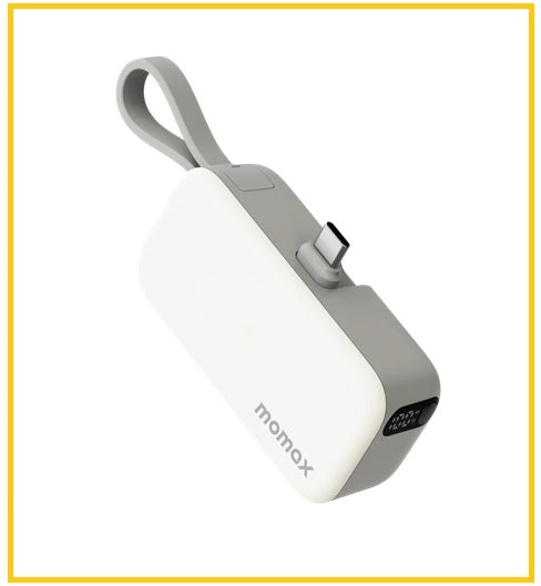 MOMAX 3合1流動電源 1-POWER MINI 5000MAH BUILT-IN FOLDABLE USB-C POWER BANK #WHITE / #BLACK / #GREEN / #BLUE / #ORANGE IP130W / IP130D / IP130G / IP130B / IP130M