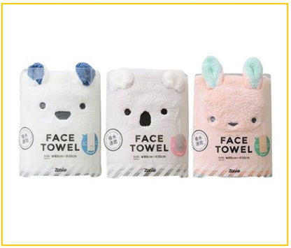 CARARI MOR 卡通動物造型高吸水幹髪毛巾 ABSORBENT ANIMAL FACE TOWEL #WHITE BEAR / #PINK RABBIT / #GRAY KOALA