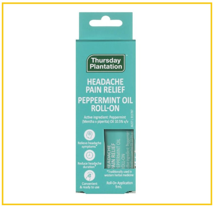 THURSDAY PLANTATION 星期四茶樹油薄荷油滚珠瓶 PEP HEADACHE PAIN RELIEF ROLL ON 9ML