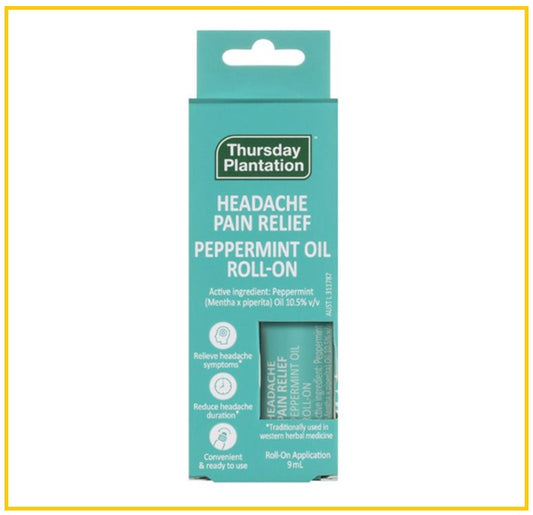 THURSDAY PLANTATION 星期四茶樹油薄荷油滚珠瓶 PEP HEADACHE PAIN RELIEF ROLL ON 9ML
