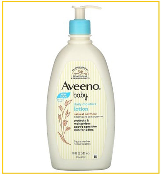AVEENO Baby Daily Moisture Lotion with Prebiotic Oat, Fragrance-Free, 532ml