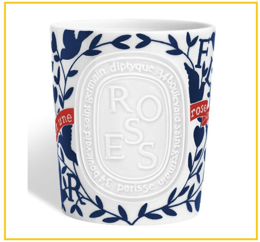 DIPTYQUE 蒂普提克限量玫瑰陶瓷香氛蠟燭 VALENTINES ROSES CANDLE LIMITED EDITION 600G