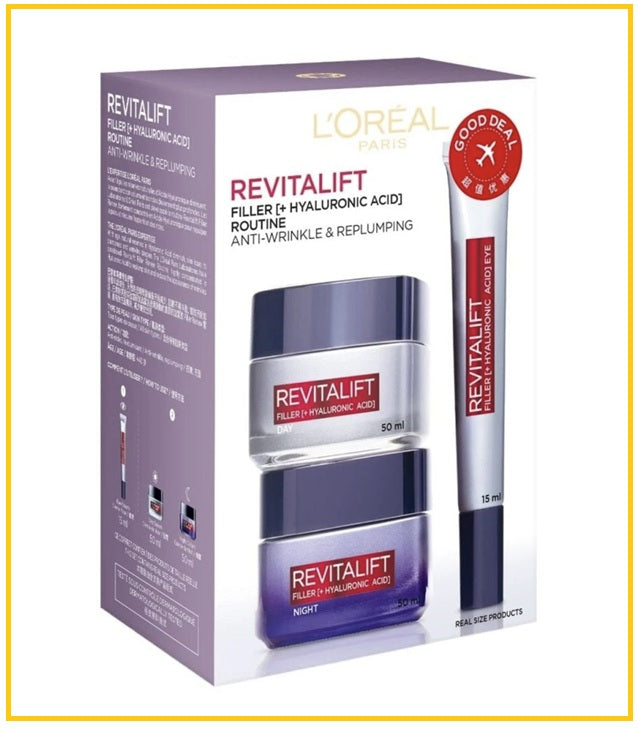 L'OREAL 歐萊雅活力緊緻透明質酸三件套裝 LOREAL REVITALIFT FILLER ROUTINE DUO SET