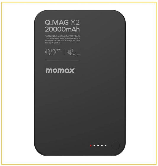 MOMAX 磁吸流動電源 Q.MAG X2 MAGNETIC WIRELESS POWER BANK 20000MAH GEN 2 #BLACK / #TITANIUM / #DESERT TITANIUM IP133