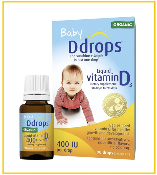 BABY DDROPS Baby Vitamin D3 Drops (Blue) 400 IU VITAMIN D 90 DROPS 2.5ML