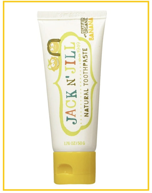 JACK AND JILL 香蕉味牙膏黃色 NATURAL CERTIFIED TOOTHPASTE BANANA 50G