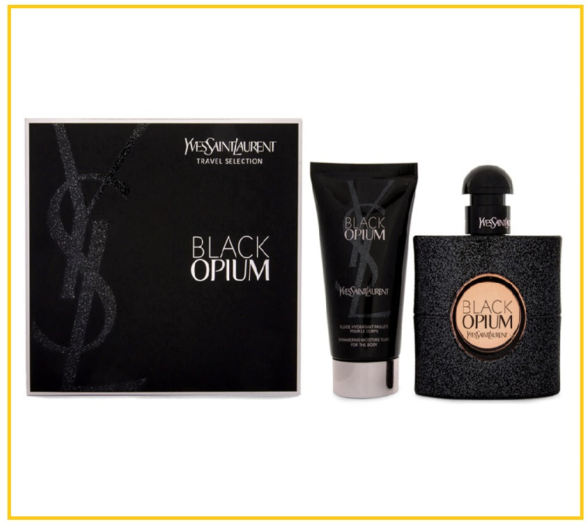 YVES SAINT LAURENT 聖羅蘭黑鴉片濃香水身體旅行套裝 YSL BLACK OPIUM EAU DE PERFUME SPRAY AND BODY LOTION DUO SET