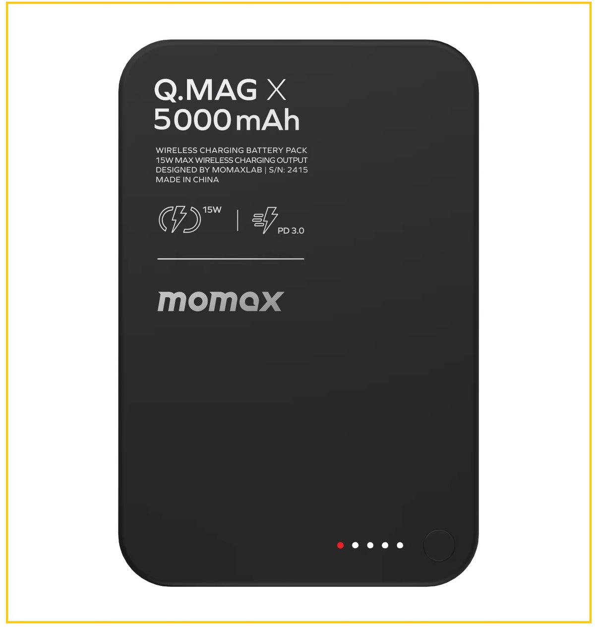 MOMAX 磁吸流動電源 5000MAH MAGNETIC WIRELESS BATTERY PACK 1-POWER Q.PASS #BLACK / #TITANIUM / #ORANGE IP116AS / IP116AS / IP116AS