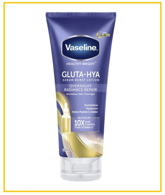 VASELINE 凡士林夜間美白修護身體乳 HEALTHY BRIGHT GLUTA-HYA SERUM BURST LOTION OVERNIGHT RADIANCE REPAIR 200ML