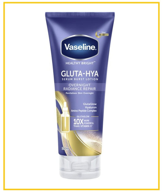 VASELINE 凡士林夜間美白修護身體乳 HEALTHY BRIGHT GLUTA-HYA SERUM BURST LOTION OVERNIGHT RADIANCE REPAIR 200ML