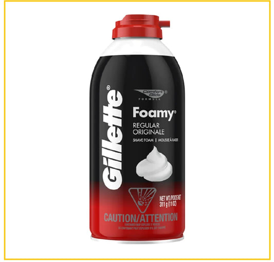 GILLETTE 吉列刮鬍泡正常肌紅瓶 SHAVING FOAM REGULAR RED 311G