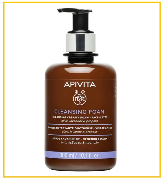APIVITA 艾蜜塔薰衣草泡棉潔面 CLEANSING FOAM CLEANSING FOAM FOR FACE & EYES WITH OLIVE & LAVENDER 300ML