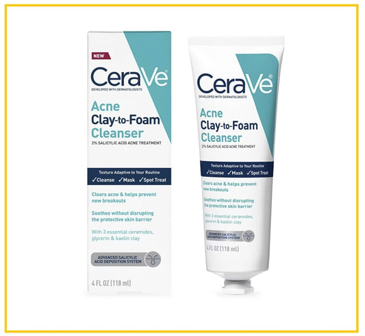 CERAVE 適樂膚祛痘泥轉泡潔面面膜 ACNE CLAY TO FOAM PASTE CLEANSER & MASK 118ML