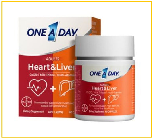 BAYER 拜耳心肝寶成人護心護肝膠囊60粒 ADULTS ONE A DAY HEART & LIVER 60 CAPSULES