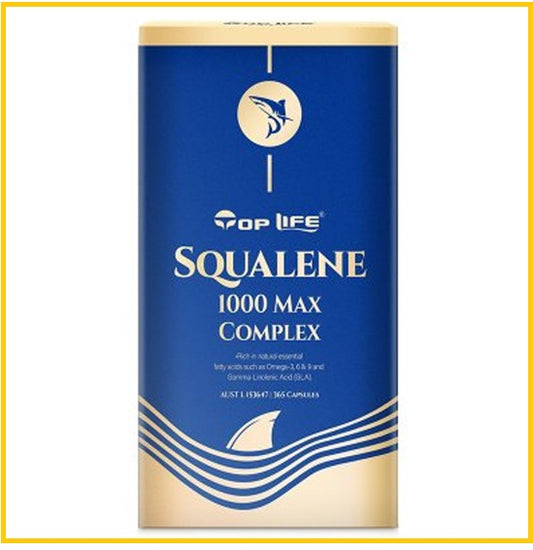 TOPLIFE SQUALENE 特維康深海魚油高純度OMEGA-3鮫鯊烯6合1膠囊365粒 1000MG MAX COMPLEX 365 CAPSULES