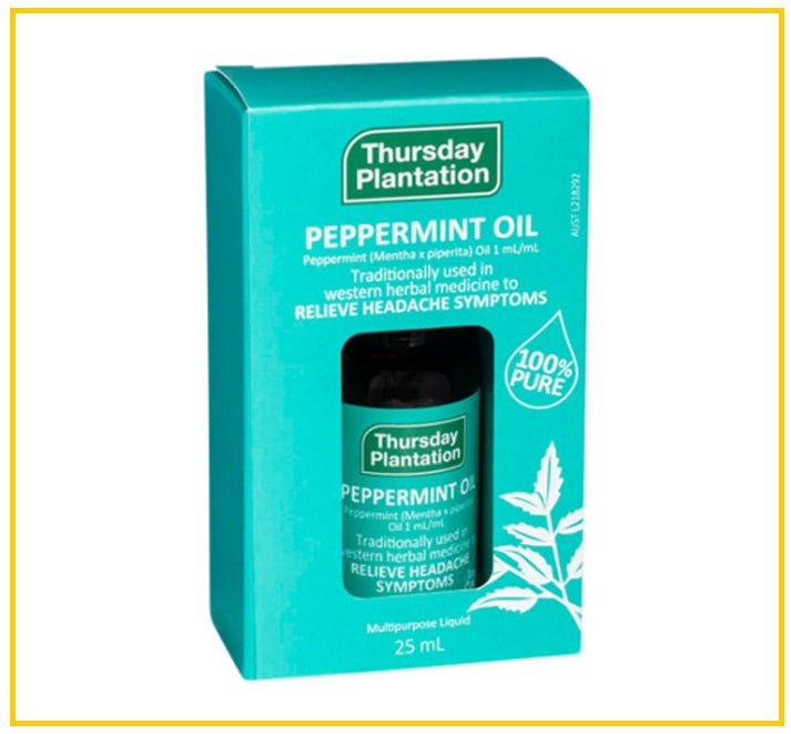 THURSDAY PLANTATION 星期四薄荷油 PEPPERMINT OIL RELIEF HEADACHE SYMPTOMS 25ML