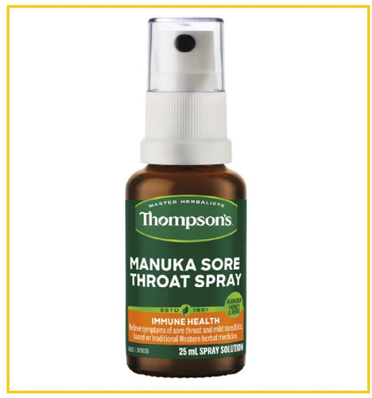 THOMPSON'S 湯普森麥蘆卡蜂蜜喉嚨噴霧 MANUKA SORE THROAT SPRAY 25ML