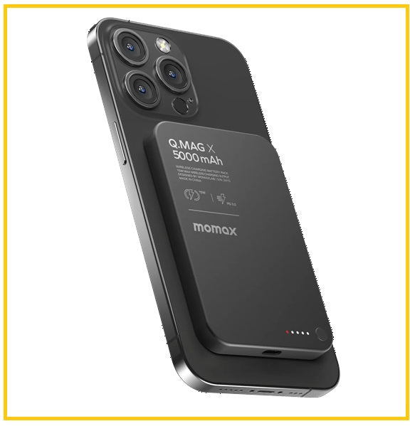 MOMAX 2合1內建伸縮充電線移動電源 Q.MAG X MAGNETIC WIRELESS POWER BANK 5000MAH GEN 2 #BLACK / #TITANIUM / #SANDSTONE / #PINK / #ORANGE IP116AD / IP116AE / IP116AL2 / IP116AP / IP116AM
