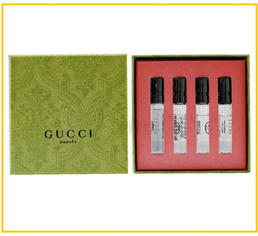 GUCCI Men's Miniature Perfume Sample Gift Set GUILTY EDT + GUILTY EDP + GUILTY ESSENCE EDT + GUILTY PARFUM VIALS DUO SET 1.5ML X4