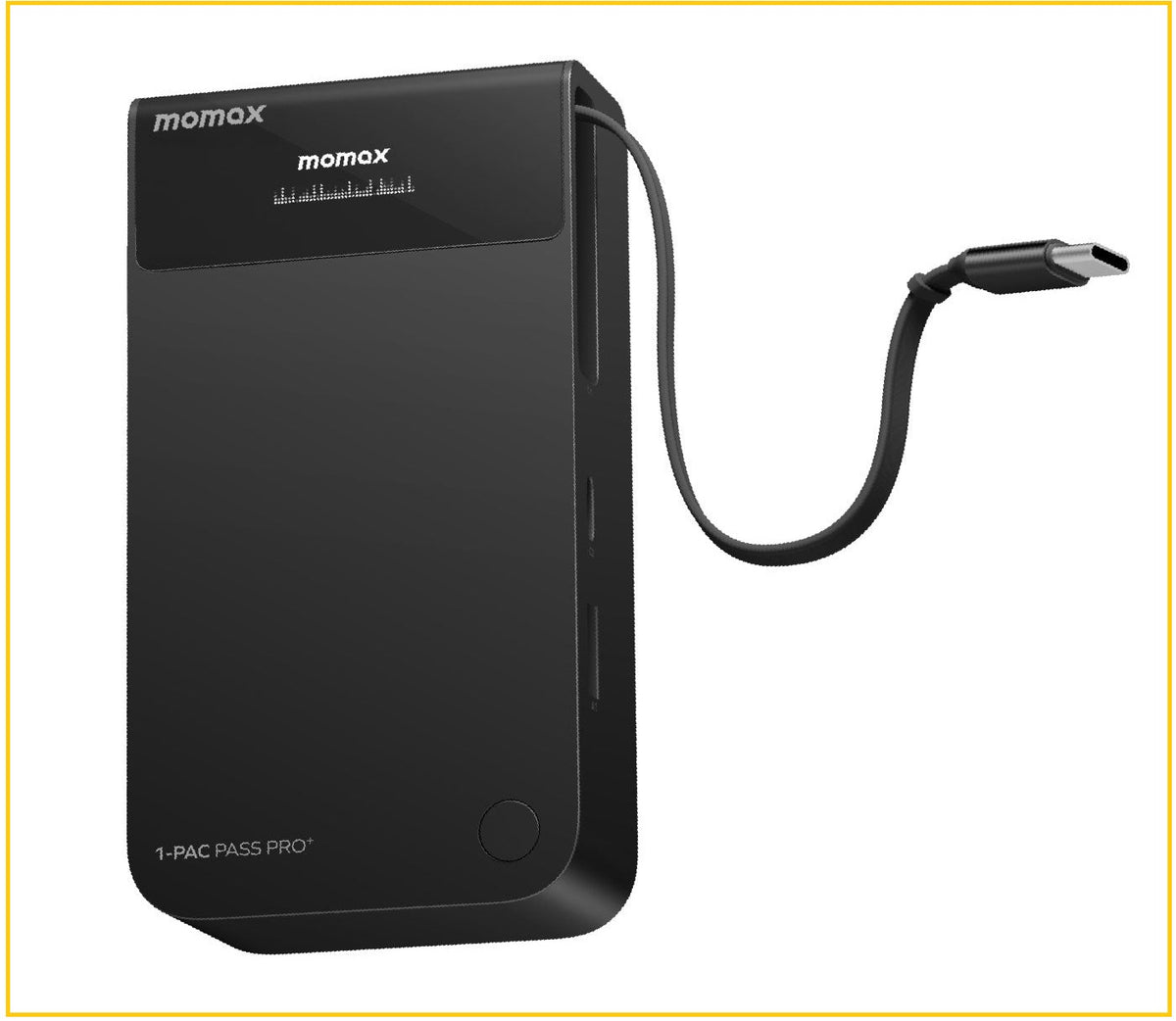 MOMAX 3合1內建伸縮充電線混合GAN移動電源 1-PAC PASS PRO⁺ 10000MAH 3IN1 HYBRID GAN BATTERY PACK WITH BUILT-IN RETRACTABLE CABLE #BLACK / #TITANIUM IP175HK