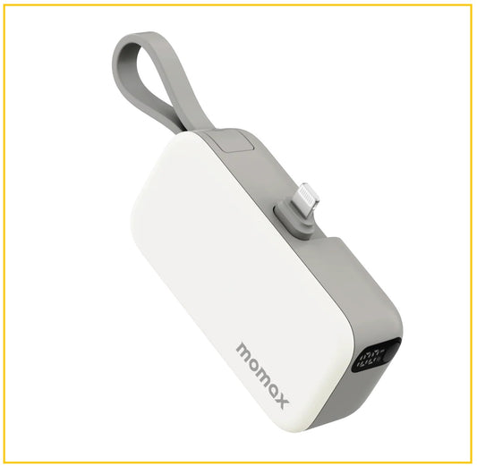 MOMAX 内置可折叠移動電源 1-POWER MINI 5000MAH BUILT-IN FOLDABLE LIGHTNING POWER BANK #WHITE / #BLACK IP130MFI