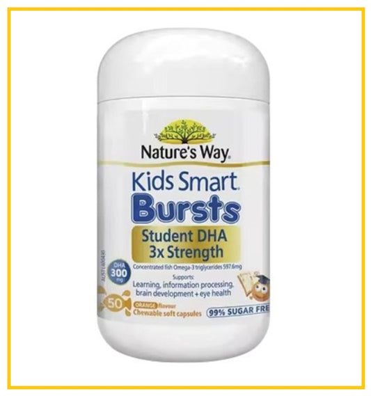 NATURE'S WAY Kids Smart DHA 300mg Triple Strength 50 Chewable Burstlets