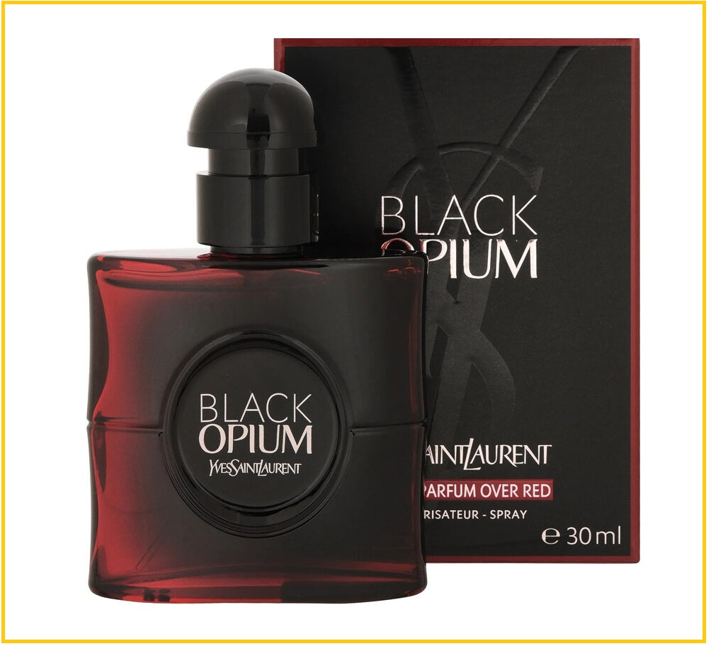 YVES SAINT LAURENT 聖羅蘭黑鴉片赤色迷情女士淡香精香水 YSL BLACK OPIUM OVER RED EDP 30ML