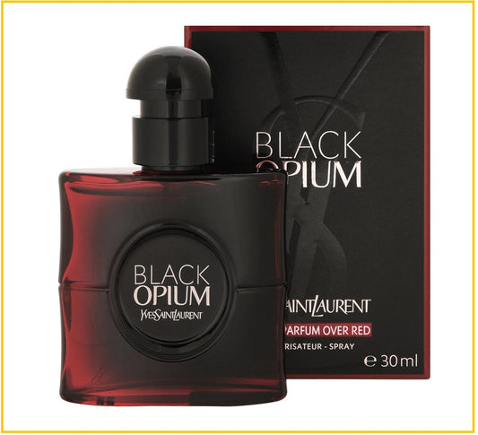 YVES SAINT LAURENT 聖羅蘭黑鴉片赤色迷情女士淡香精香水 YSL BLACK OPIUM OVER RED EDP 30ML